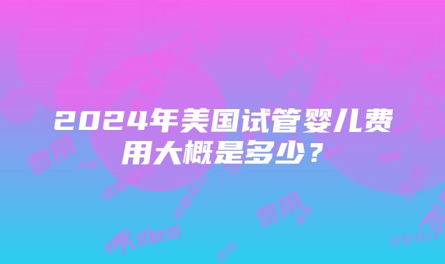 2024年美国试管婴儿费用大概是多少？