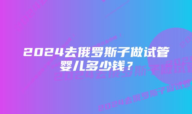 2024去俄罗斯子做试管婴儿多少钱？