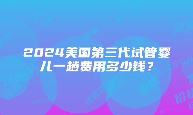 2024美国第三代试管婴儿一趟费用多少钱？