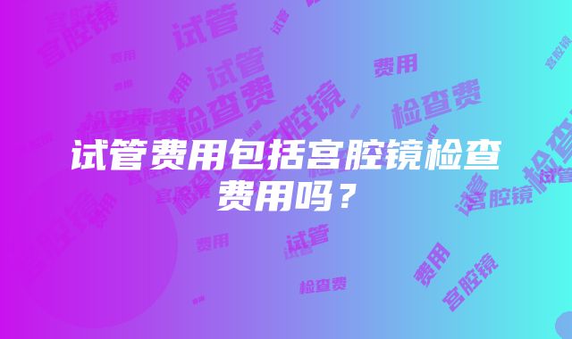 试管费用包括宫腔镜检查费用吗？