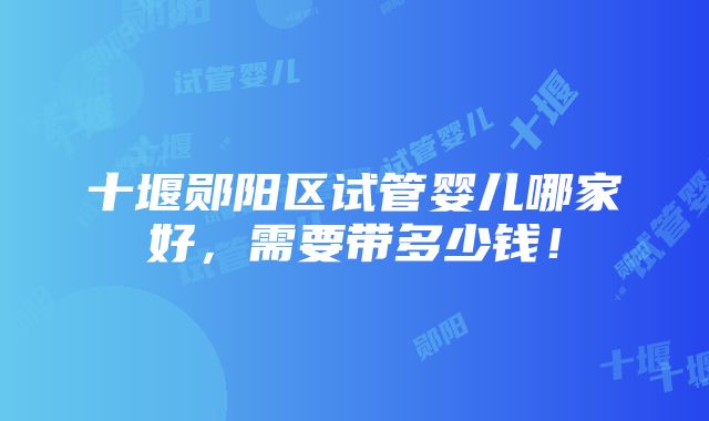 十堰郧阳区试管婴儿哪家好，需要带多少钱！