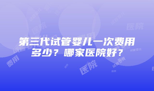 第三代试管婴儿一次费用多少？哪家医院好？