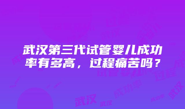 武汉第三代试管婴儿成功率有多高，过程痛苦吗？