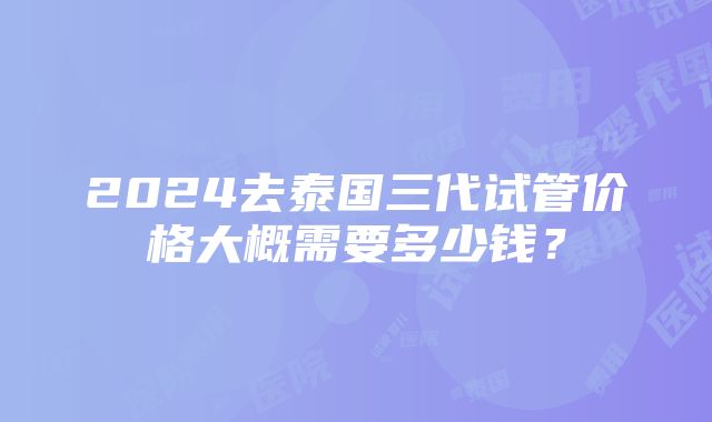 2024去泰国三代试管价格大概需要多少钱？