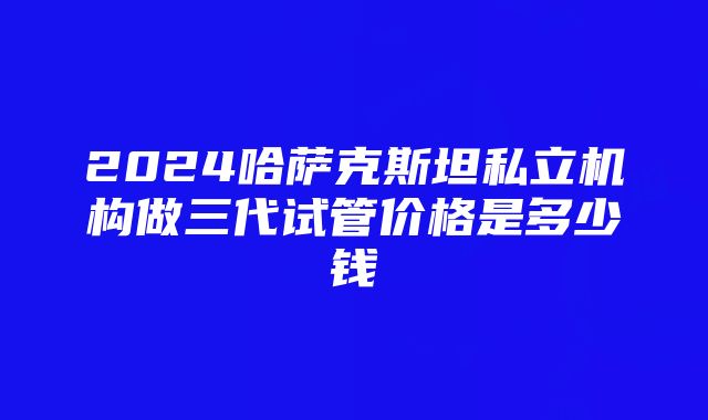 2024哈萨克斯坦私立机构做三代试管价格是多少钱