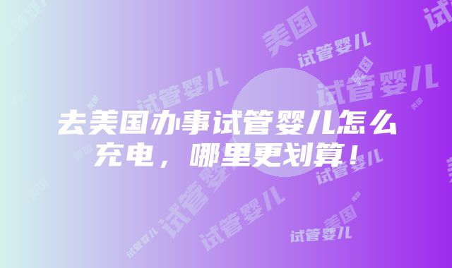 去美国办事试管婴儿怎么充电，哪里更划算！