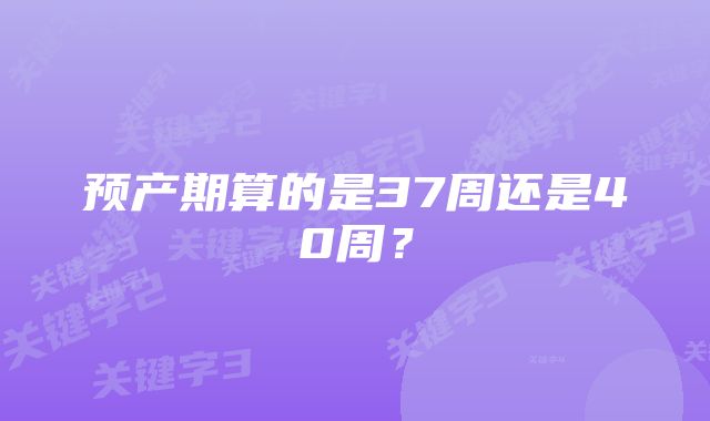 预产期算的是37周还是40周？