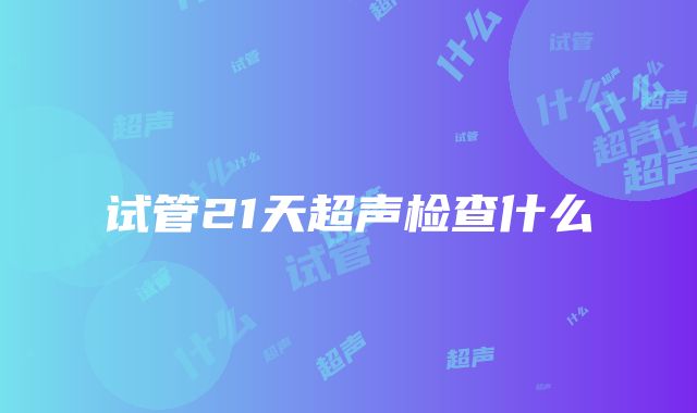 试管21天超声检查什么