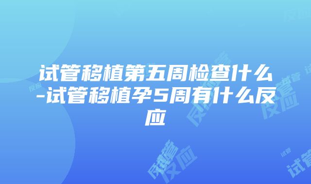 试管移植第五周检查什么-试管移植孕5周有什么反应