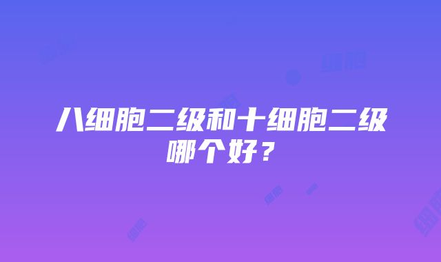 八细胞二级和十细胞二级哪个好？