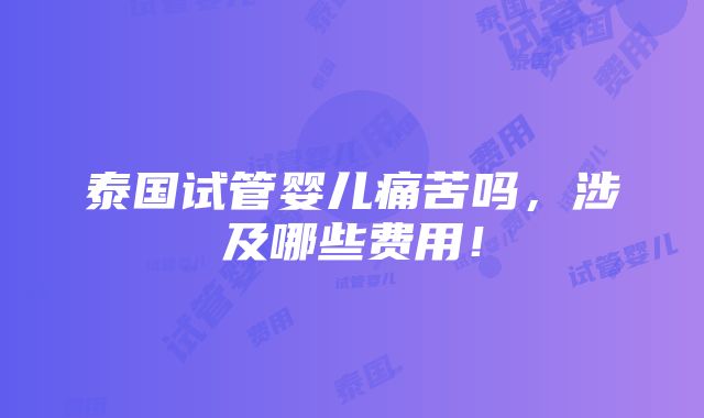 泰国试管婴儿痛苦吗，涉及哪些费用！