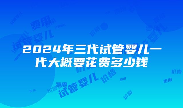 2024年三代试管婴儿一代大概要花费多少钱