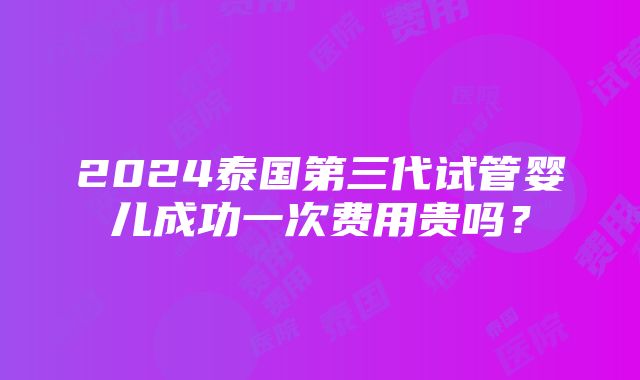 2024泰国第三代试管婴儿成功一次费用贵吗？