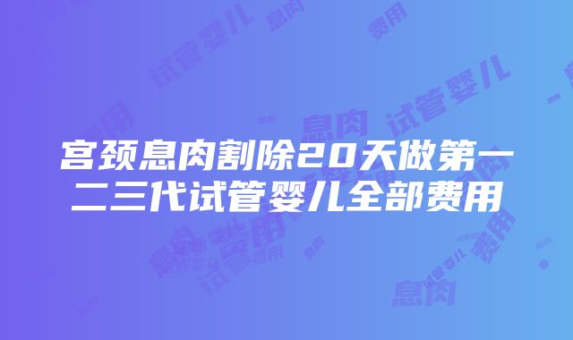 宫颈息肉割除20天做第一二三代试管婴儿全部费用