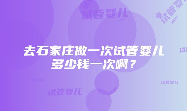 去石家庄做一次试管婴儿多少钱一次啊？