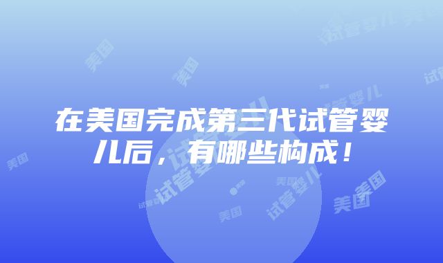 在美国完成第三代试管婴儿后，有哪些构成！