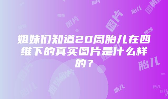 姐妹们知道20周胎儿在四维下的真实图片是什么样的？