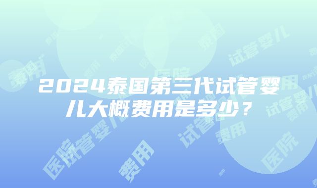 2024泰国第三代试管婴儿大概费用是多少？