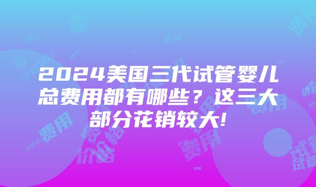 2024美国三代试管婴儿总费用都有哪些？这三大部分花销较大!