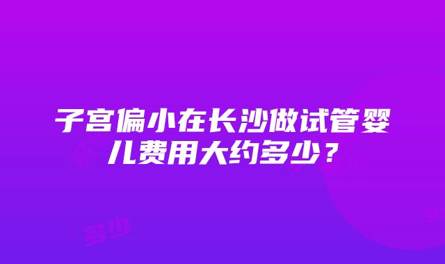 子宫偏小在长沙做试管婴儿费用大约多少？