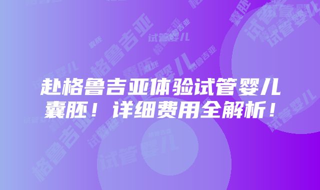 赴格鲁吉亚体验试管婴儿囊胚！详细费用全解析！