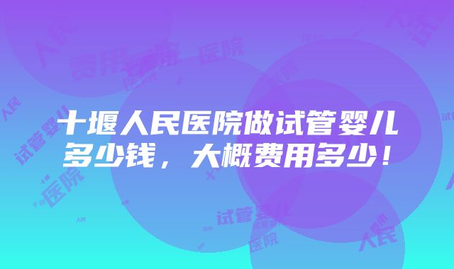 十堰人民医院做试管婴儿多少钱，大概费用多少！