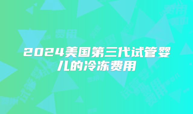 2024美国第三代试管婴儿的冷冻费用