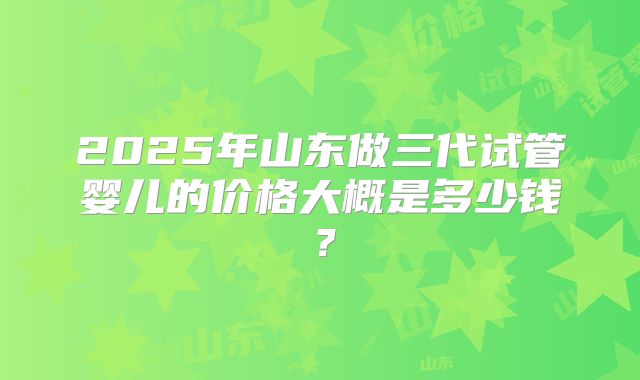 2025年山东做三代试管婴儿的价格大概是多少钱？