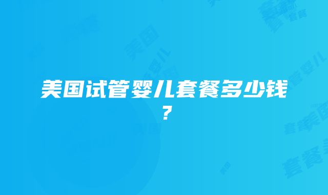 美国试管婴儿套餐多少钱？