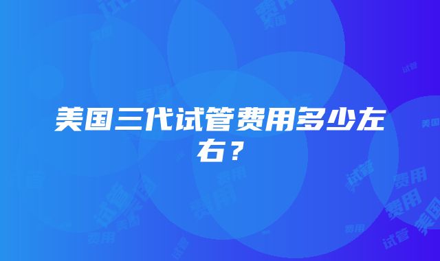 美国三代试管费用多少左右？