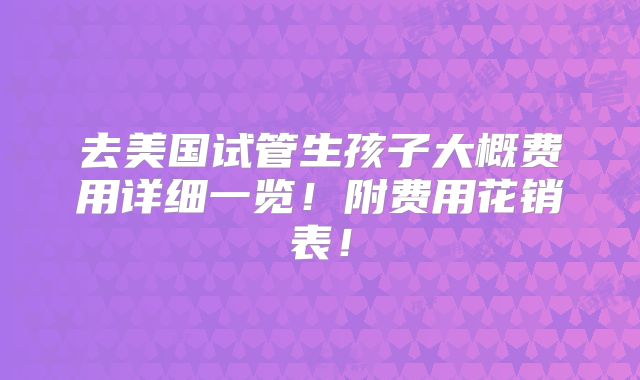 去美国试管生孩子大概费用详细一览！附费用花销表！