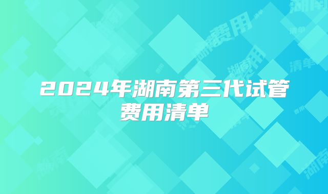 2024年湖南第三代试管费用清单