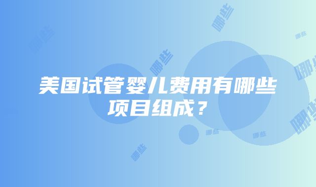 美国试管婴儿费用有哪些项目组成？