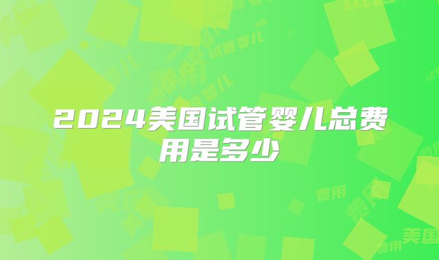 2024美国试管婴儿总费用是多少