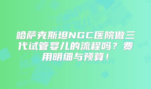 哈萨克斯坦NGC医院做三代试管婴儿的流程吗？费用明细与预算！