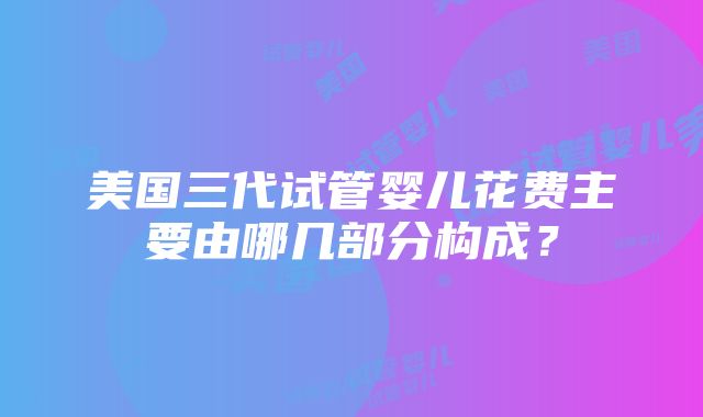 美国三代试管婴儿花费主要由哪几部分构成？