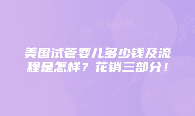 美国试管婴儿多少钱及流程是怎样？花销三部分！