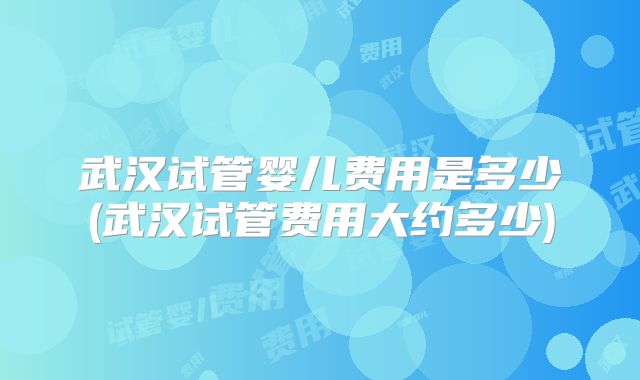 武汉试管婴儿费用是多少(武汉试管费用大约多少)