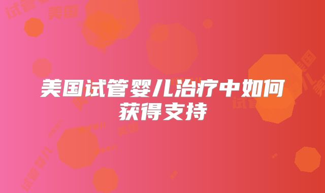 美国试管婴儿治疗中如何获得支持
