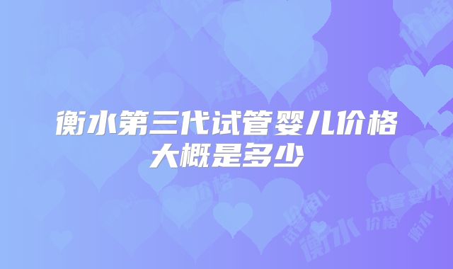 衡水第三代试管婴儿价格大概是多少