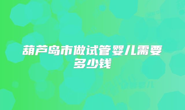 葫芦岛市做试管婴儿需要多少钱