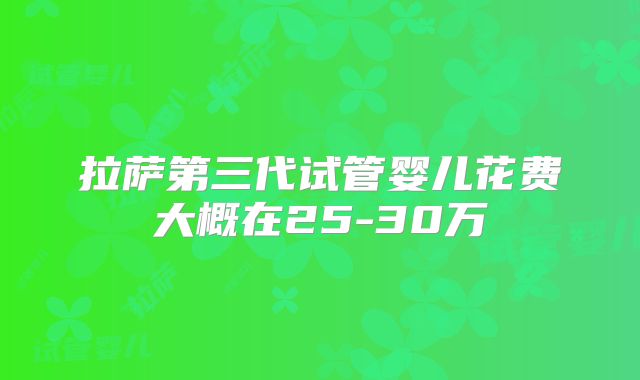 拉萨第三代试管婴儿花费大概在25-30万