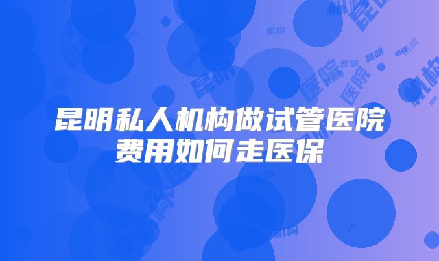 昆明私人机构做试管医院费用如何走医保