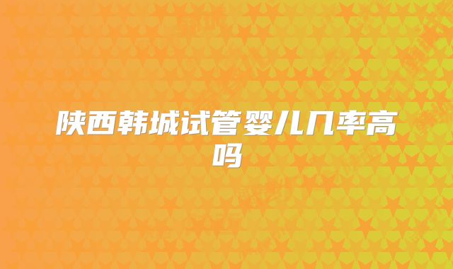 陕西韩城试管婴儿几率高吗