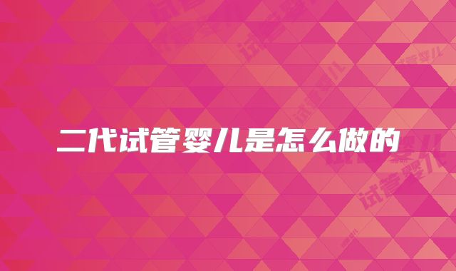 二代试管婴儿是怎么做的