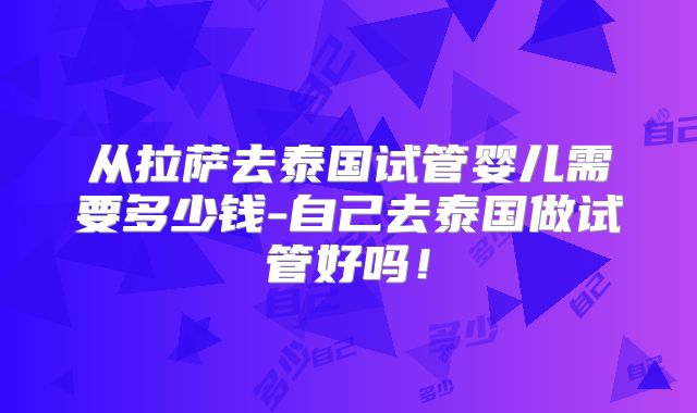 从拉萨去泰国试管婴儿需要多少钱-自己去泰国做试管好吗！