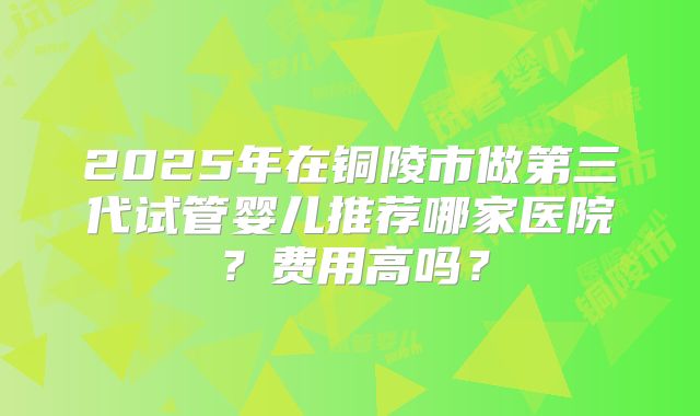 2025年在铜陵市做第三代试管婴儿推荐哪家医院？费用高吗？