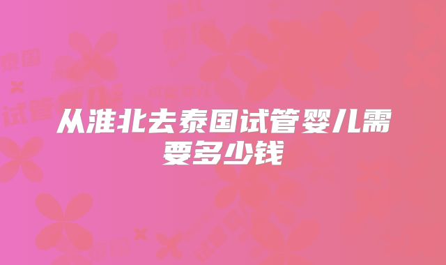 从淮北去泰国试管婴儿需要多少钱