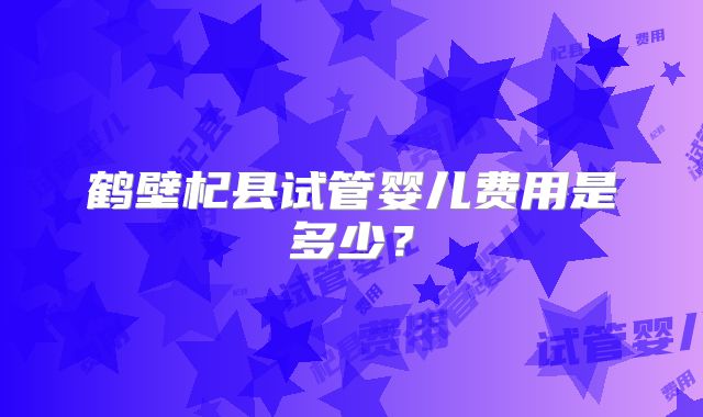 鹤壁杞县试管婴儿费用是多少？