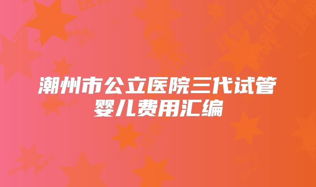 潮州市公立医院三代试管婴儿费用汇编